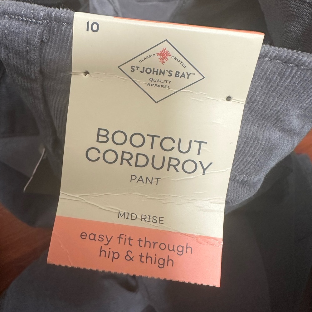 Gray bootcut corduroy pants